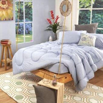 Brissa Plumón más fundón de almohada microfibra unicolor azul loto oferta