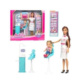Alkosto Muñeca dentista con mini paciente y accesorios 29 cm anlily oferta