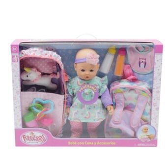 Alkosto Muñeca bebé con cuna y accesorios 40 cm fantasy oferta