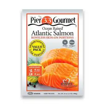 Pier 33 gourmet salmón, sin espinas, con piel, congelado, 680 g / 1.5 lb