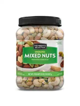 Member's selection mix de nueces sin sal 907 g / 32 oz