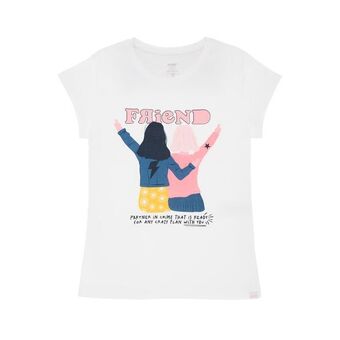 Los Tres Elefantes Camiseta marfil estampada niña oferta