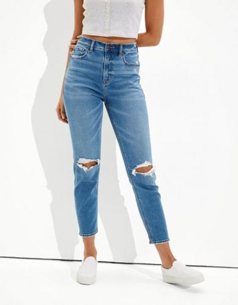 American Eagle Mom jean ae ne(x)t level soft knit con rotos oferta