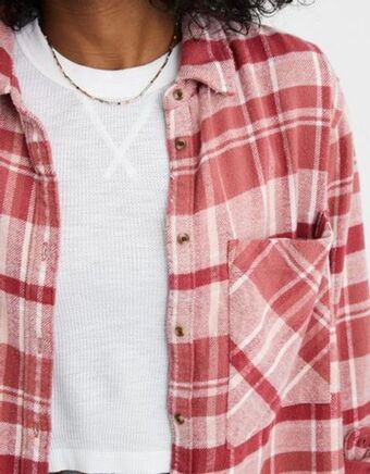 American Eagle Camisa aerie anytime fave de franela oferta