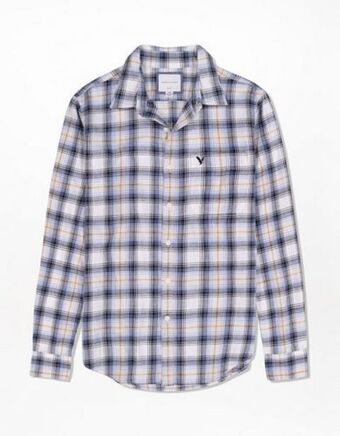 American Eagle Camisa ae slim fit de tartán de botones oferta