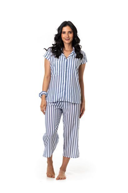 Clonhadas Lina tencel rayas azul oferta