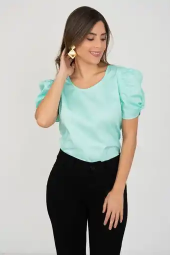 Unipunto Blusa manga globo detalle surcido oferta