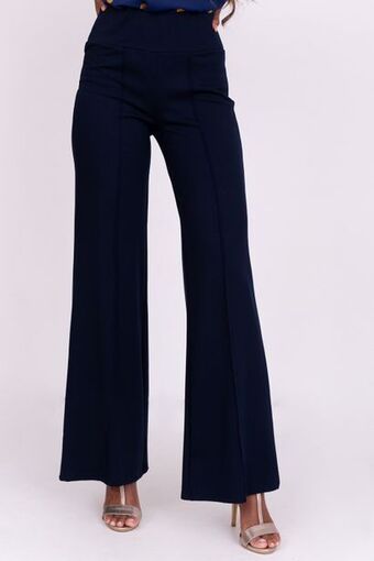 Unipunto Pantalón palazzo en scuba pretina ancha oferta