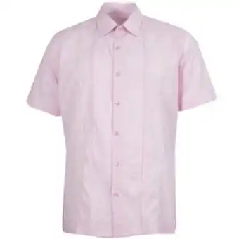 VO5 Camisa guayabera hombre regular fit color rosado oferta