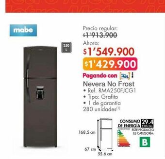 Metro Nevera no frost oferta