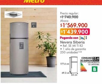 Metro Nevera siberia oferta