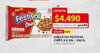 Ara Galletas festival chips x 6 un 240 g oferta