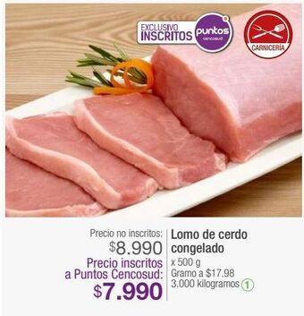Jumbo Lomo de cerdo congelado x 500 g oferta