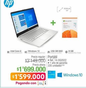 Jumbo Computador portátil hp oferta