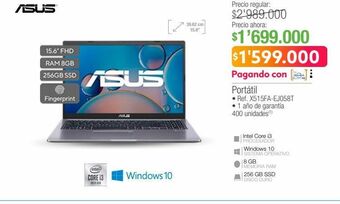 Jumbo Computador portátil asus oferta