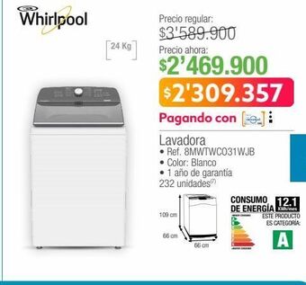 Jumbo Lavadora whirlpool oferta