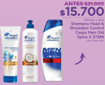 FarmaTodo Shampoo Head & Shoulders Control Caspa Men Old Spice x375ml oferta