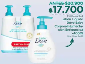 FarmaTodo Jabón Líquido Dove Baby Corporal Humectación Enriquecida x400ml oferta