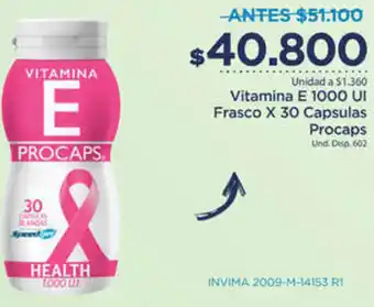 FarmaTodo Vitamina E 1000 Ul Frasco 30 Capsulas Procaps oferta