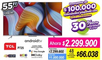 Alkomprar TCL P725 Android TV 55" oferta