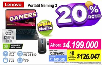Alkomprar Lenovo Portátil Gaming 3 oferta