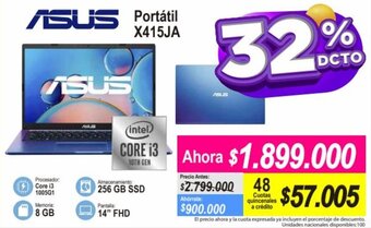 Alkomprar Asus Portátil X415JA Core i3 10th Gen oferta