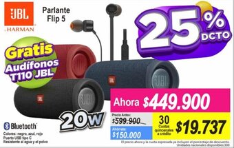 Alkomprar JBL Parlante Flip 5 20W oferta