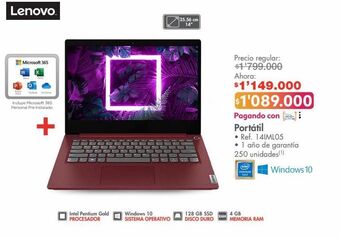 Metro Computador portátil lenovo oferta