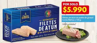 Ara Filetes de atún en aceite de girasol costa blanca 120g oferta