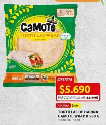 Ara Tortillas de harina camote wrap 580g oferta