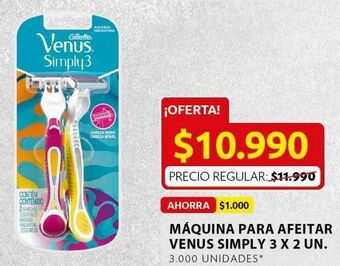 Ara Máquina de afeitar venus simply 3 x 2un oferta