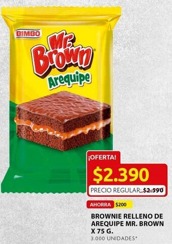 Ara Brownie relleno de arequipe mr brown 75g oferta