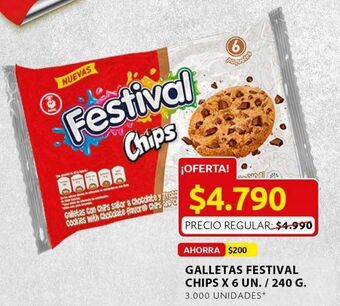 Ara Galletas festival chips 6un 240g oferta