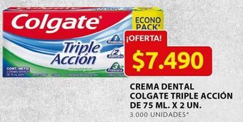Ara Crema dental colgate triple acción 75ml 2u oferta
