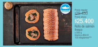 Jumbo Rollo de salmón fresco x 500 g oferta