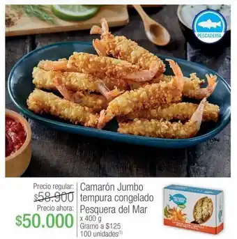 Jumbo Camarón jumbo tempura congelado pesquera del mar x 400 g oferta