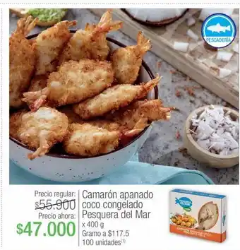 Jumbo Camarón apanado coco congelado pesquera del mar x 400 g oferta