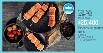 Jumbo Pinchos de salmón fresco x 500 g oferta