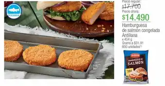 Jumbo Hamburguesa de salmón congelada antillana x 454 g oferta