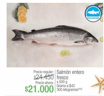Jumbo Salmón entero fresco x 500g oferta