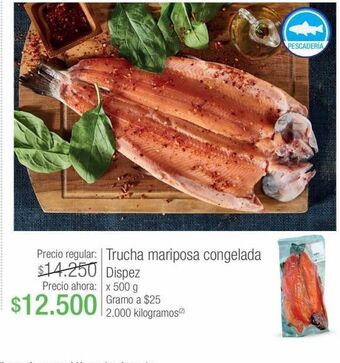Jumbo Trucha mariposa congelada dispez x 500 g oferta