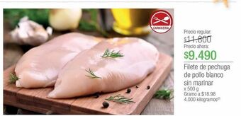 Jumbo Filete de pechuga de pollo blanco sin marinar x 500 g oferta