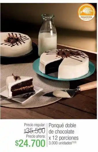 Jumbo Ponqué doble de chocolate x 12 porciones oferta