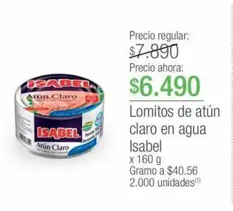 Jumbo Lomitos de atún claro en agua isabel x 160 g oferta
