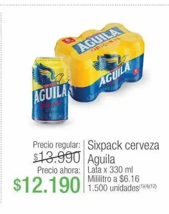 Jumbo Sixpack cerveza aguila lata x 330 ml mililitro a $6.16 oferta
