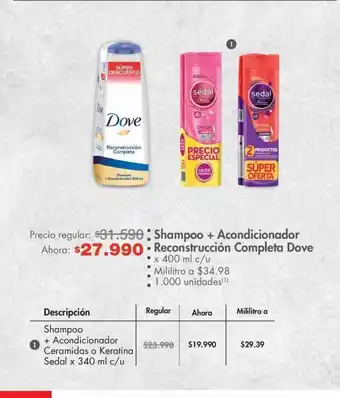 Metro Shampoo dove oferta
