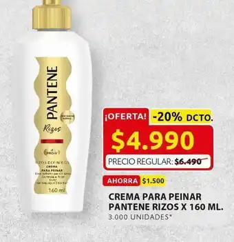 Ara Crema para peinar pantene rizos x 160ml oferta