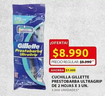 Ara Cuchilla gillette prestobarba 2 hojas x 3un oferta