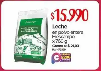 Super Inter Leche en polvo entera Frescampo x 760 g oferta