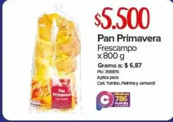 Pan Primavera Frescampo x 800g